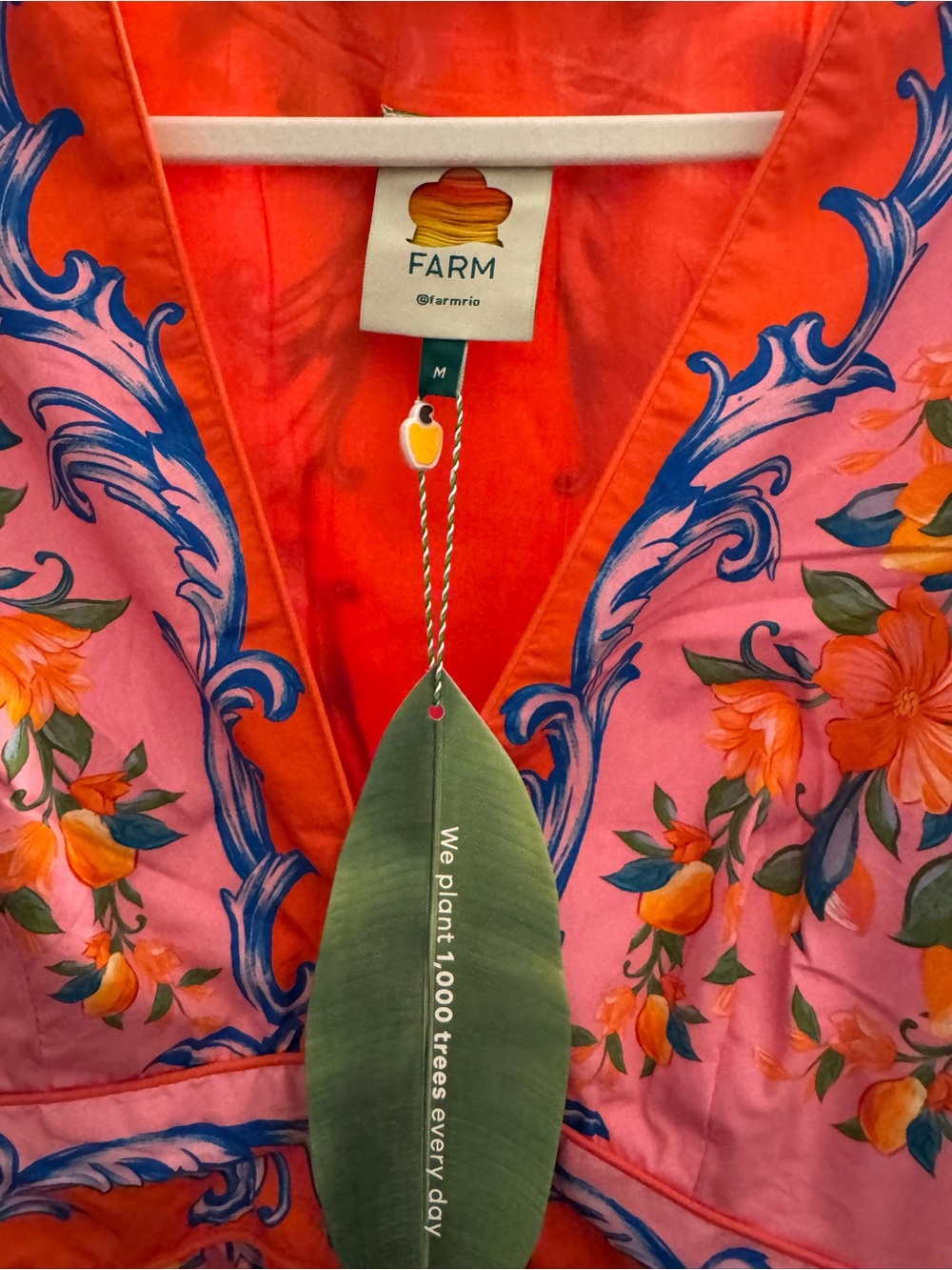 FARM Rio Pink & Orange Floral Baroque Mini Dress - Picture 2 of 3